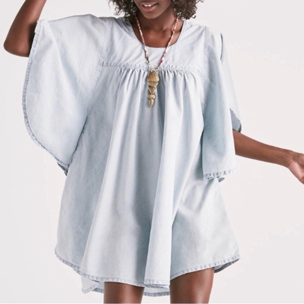 Light Blue Denim Flowy Dress